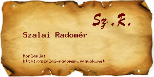 Szalai Radomér névjegykártya